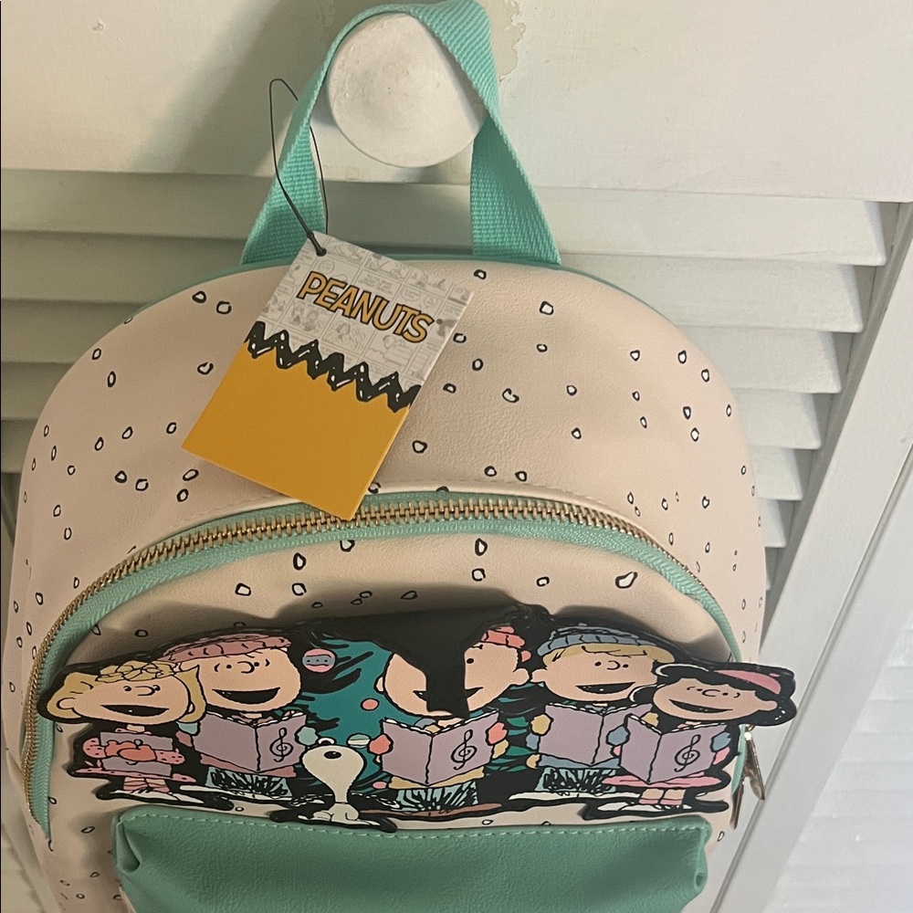 Peanuts Kids Backpack - Teal and White “ 6 X 13” backpack - Picture 3 of 13